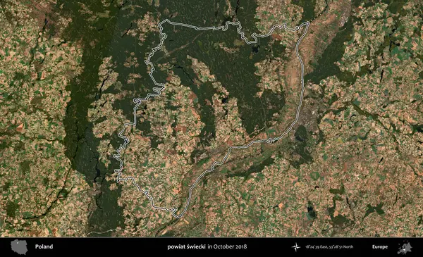 powiat swiecki. Polonya 'nın idari bölgesini, Ekim 2018' de çekilen Kopernik Nöbetçi karolarından oluşan bir uydu görüntüsüne göre özetledik.