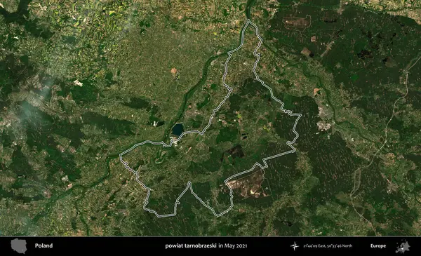 powiat tarnobrzeski. Mayıs 2021 'de çekilen Kopernik Nöbetçi karolarından oluşan bir uydu görüntüsü üzerine Polonya' nın idari bölgesinin ana hatlarını belirledik.