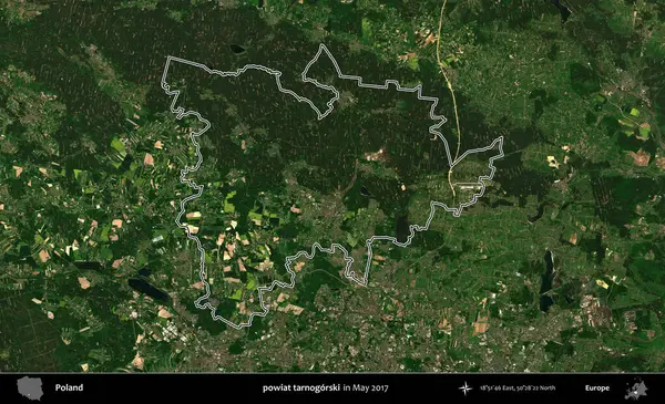 powiat tarnogorski. Mayıs 2017 'de çekilen Kopernik Nöbetçi karolarından oluşan bir uydu görüntüsü üzerine Polonya' nın idari bölgesinin ana hatlarını belirledik.