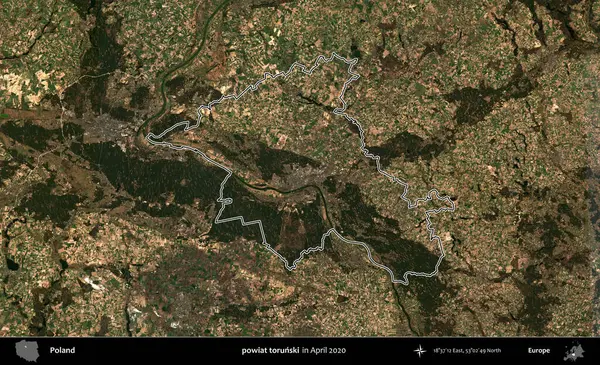 Powiat Torski. Polonya 'nın idari bölgesini Nisan 2020' de çekilen Kopernik Nöbetçi karolarından oluşan bir uydu görüntüsüne göre özetledik.