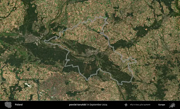 Powiat Torski. Eylül 2024 'te çekilen Kopernik Nöbetçi karolarından oluşan bir uydu görüntüsünde Polonya' nın idari bölgesinin ana hatları belirlendi