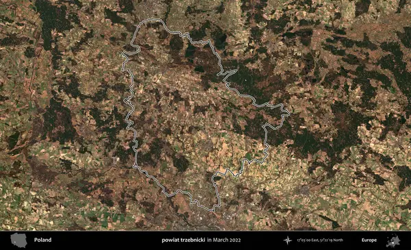 powiat trzebnicki. Polonya 'nın idari bölgesini Mart 2022' de çekilen Kopernik Sentinel karolarından oluşan bir uydu görüntüsü ile özetledik.