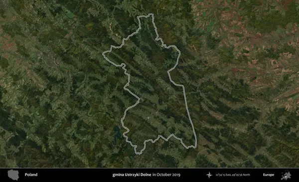 gmina Ustrzyki Dolne. Polonya 'nın idari bölgesini, Ekim 2019' da çekilen Kopernik Nöbetçi karolarından oluşan bir uydu görüntüsüne göre özetledik.