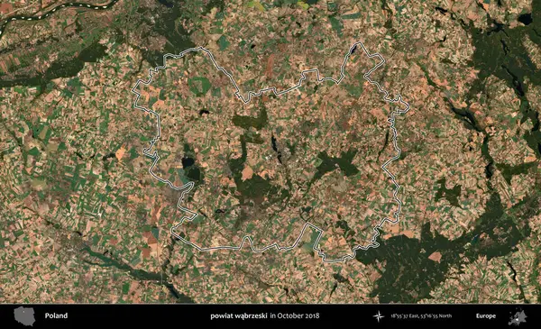 powiat wabrzeski. Polonya 'nın idari bölgesini, Ekim 2018' de çekilen Kopernik Nöbetçi karolarından oluşan bir uydu görüntüsüne göre özetledik.