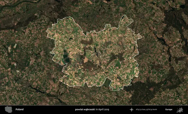 powiat wabrzeski. Polonya 'nın idari alanı, Nisan 2019' da çekilen Kopernik Nöbetçi karolarından oluşan koyu renkli bir uydu görüntüsü üzerine vurgulandı ve özetlendi.