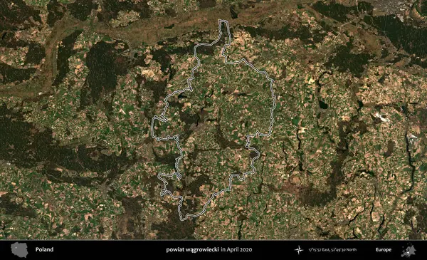 powiat wagrowiecki. Polonya 'nın idari bölgesini Nisan 2020' de çekilen Kopernik Nöbetçi karolarından oluşan bir uydu görüntüsüne göre özetledik.