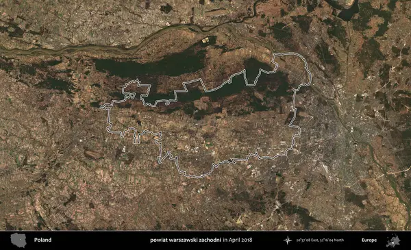 powiat warszawski zachodni. Polonya 'nın idari bölgesini, Nisan 2018' de çekilen Kopernik Nöbetçi karolarından oluşan bir uydu görüntüsüne göre özetledik.