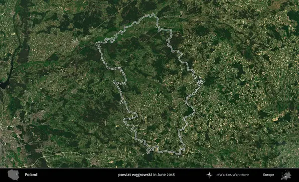 Powiat Wegroski. Polonya 'nın idari bölgesini Haziran 2018' de çekilen Kopernik Nöbetçi karolarından oluşan bir uydu görüntüsüne göre özetledik.