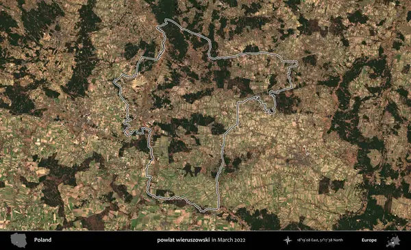 powiat wieruszowski. Polonya 'nın idari bölgesini Mart 2022' de çekilen Kopernik Sentinel karolarından oluşan bir uydu görüntüsü ile özetledik.