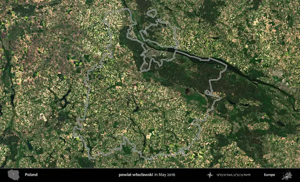 powiat wloclawski. Mayıs 2016 'da çekilen Kopernik Nöbetçi karolarından oluşan uydu görüntüsünde Polonya' nın idari bölgesinin ana hatları belirlendi