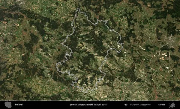 powiat wloszczowski. Polonya 'nın idari bölgesini, Nisan 2018' de çekilen Kopernik Nöbetçi karolarından oluşan bir uydu görüntüsüne göre özetledik.