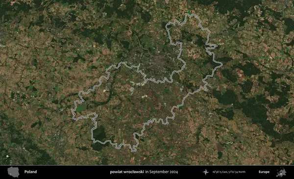powiat wroclawski. Eylül 2024 'te çekilen Kopernik Nöbetçi karolarından oluşan bir uydu görüntüsünde Polonya' nın idari bölgesinin ana hatları belirlendi