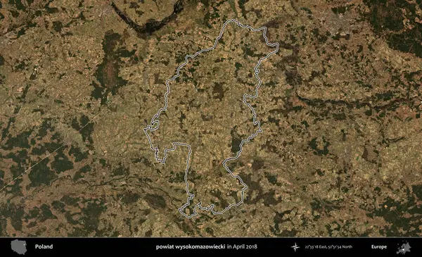 powiat wysokomazowiecki. Polonya 'nın idari bölgesini, Nisan 2018' de çekilen Kopernik Nöbetçi karolarından oluşan bir uydu görüntüsüne göre özetledik.