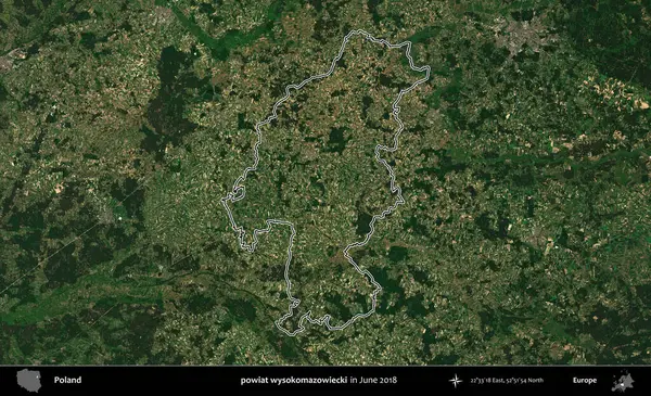 powiat wysokomazowiecki. Polonya 'nın idari bölgesini Haziran 2018' de çekilen Kopernik Nöbetçi karolarından oluşan bir uydu görüntüsüne göre özetledik.