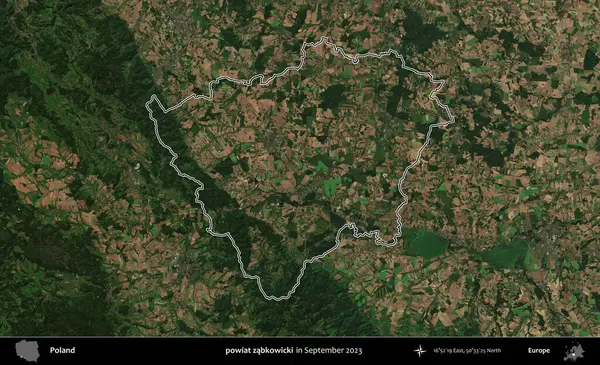 powiat zabkowicki. Eylül 2023 'te çekilen Copernicus Sentinel karolarından oluşan bir uydu görüntüsü üzerine Polonya' nın idari bölgesinin ana hatlarını belirledik.