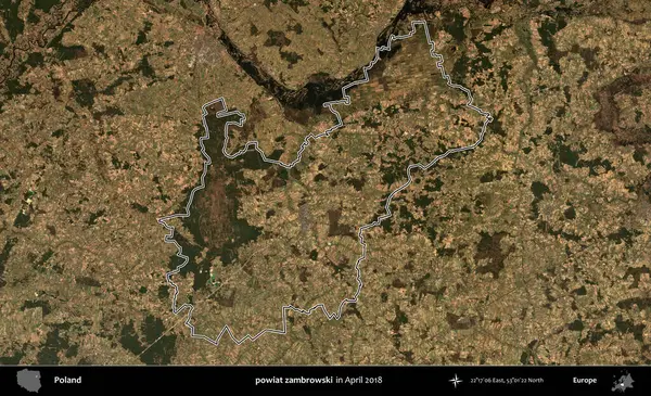 powiat zambrowski. Polonya 'nın idari bölgesini, Nisan 2018' de çekilen Kopernik Nöbetçi karolarından oluşan bir uydu görüntüsüne göre özetledik.