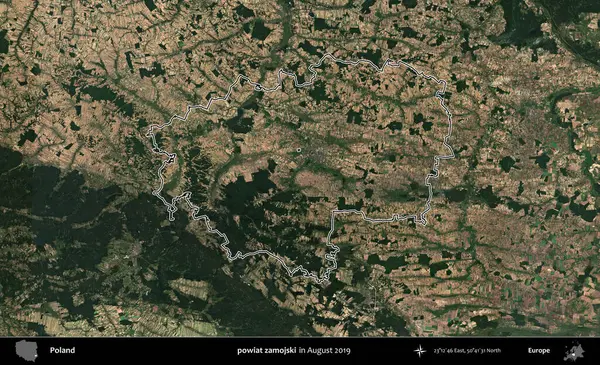 powiat zamojski. Polonya 'nın idari bölgesini Ağustos 2019' da çekilen Kopernik Nöbetçi karolarından oluşan bir uydu görüntüsüne göre özetledik.