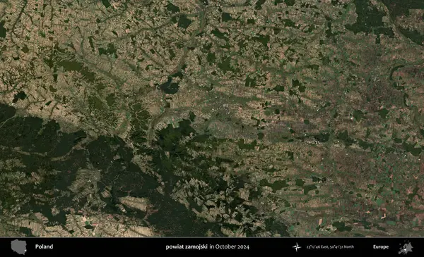powiat zamojski. Polonya 'nın idari bölgesi, Kopernik Sentinel' in Ekim 2024 'te çekilmiş uydu görüntüsü üzerine kurulmuştur.