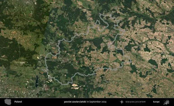 powiat zawiercianski. Eylül 2024 'te çekilen Kopernik Nöbetçi karolarından oluşan bir uydu görüntüsünde Polonya' nın idari bölgesinin ana hatları belirlendi