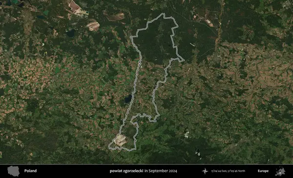 powiat zgorzelecki. Eylül 2024 'te çekilen Kopernik Nöbetçi karolarından oluşan bir uydu görüntüsünde Polonya' nın idari bölgesinin ana hatları belirlendi