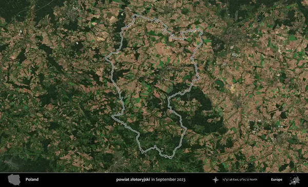 powiat zlotoryjski. Eylül 2023 'te çekilen Copernicus Sentinel karolarından oluşan bir uydu görüntüsü üzerine Polonya' nın idari bölgesinin ana hatlarını belirledik.