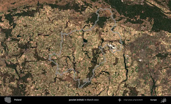 powiat zninski. Polonya 'nın idari bölgesini Mart 2022' de çekilen Kopernik Sentinel karolarından oluşan bir uydu görüntüsü ile özetledik.