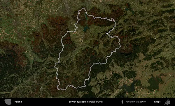 powiat zywiecki. Polonya 'nın idari bölgesini, Ekim 2021' de çekilen Kopernik Nöbetçi karolarından oluşan bir uydu görüntüsüne göre özetledik.