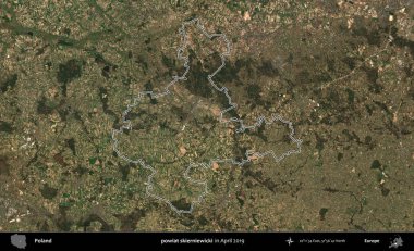 powiat skierniewicki. Polonya 'nın idari bölgesini Nisan 2019' da çekilen Kopernik Nöbetçi karolarından oluşan bir uydu görüntüsüne göre özetledik.