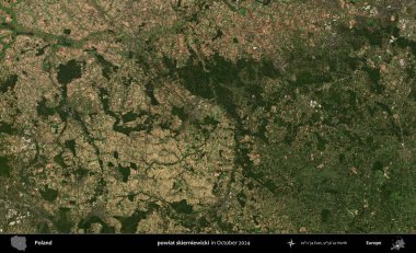 powiat skierniewicki. Polonya 'nın idari bölgesi, Kopernik Sentinel' in Ekim 2024 'te çekilmiş uydu görüntüsü üzerine kurulmuştur.