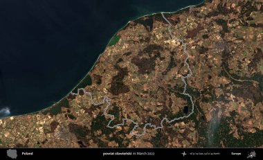 powiat slawienski. Polonya 'nın idari bölgesini Mart 2022' de çekilen Kopernik Sentinel karolarından oluşan bir uydu görüntüsü ile özetledik.