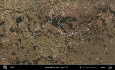 powiat skierniewicki. Polonya 'nın idari bölgesini, Nisan 2018' de çekilen Kopernik Nöbetçi karolarından oluşan bir uydu görüntüsüne göre özetledik.