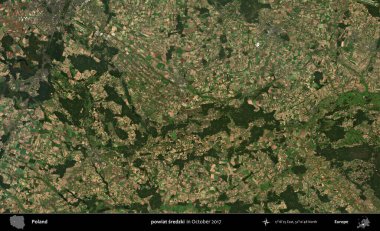 powiat sredzki. Polonya 'nın idari bölgesi, Ekim 2017' de çekilen Kopernik Sentinel karolarından oluşan bir uydu görüntüsü üzerine kurulmuştur.