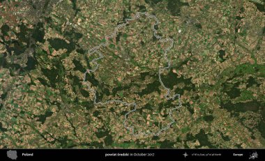 powiat sredzki. Polonya 'nın idari bölgesini, Ekim 2017' de çekilen Kopernik Nöbetçi karolarından oluşan bir uydu görüntüsüne göre özetledik.