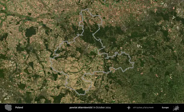 powiat skierniewicki. Polonya 'nın idari bölgesini, Ekim 2024' te çekilen Kopernik Nöbetçi karolarından oluşan bir uydu görüntüsüne göre özetledik.