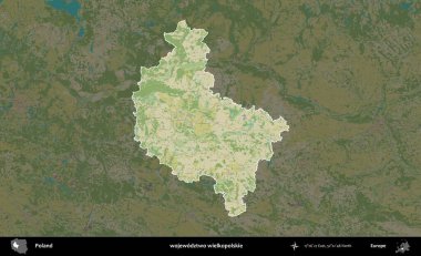 Wielkopolskie Eyaleti. Polonya 'nın idari alanı karanlık bir OpenStreetMap İnsani Haritası' na vurgulandı ve özetlendi