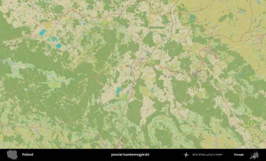 Kamiennogorski İlçesi. Bir OpenStreetMap İnsani Haritası üzerinde Polonya 'nın idari alanı