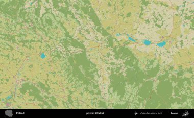 Klodzki İlçesi. Bir OpenStreetMap İnsani Haritası üzerinde Polonya 'nın idari alanı