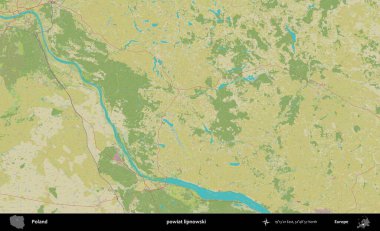 Lipnowski İlçesi. Bir OpenStreetMap İnsani Haritası üzerinde Polonya 'nın idari alanı