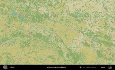 Dolnoslaskie Eyaleti. Bir OpenStreetMap İnsani Haritası üzerinde Polonya 'nın idari alanı