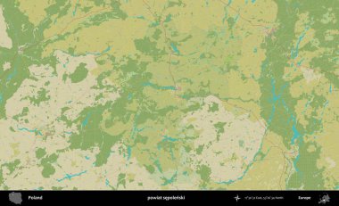 Sepolenski İlçesi. Bir OpenStreetMap İnsani Haritası üzerinde Polonya 'nın idari alanı