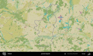 Slupecki İlçesi. Polonya 'nın idari alanı bir OpenStreetMap İnsani Harita stil haritasında özetlendi