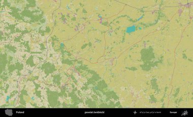 Swidnicki ilçesi. Bir OpenStreetMap İnsani Haritası üzerinde Polonya 'nın idari alanı