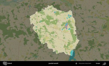 Turecki İlçesi. Polonya 'nın idari alanı karanlık bir OpenStreetMap İnsani Haritası' na vurgulandı ve özetlendi