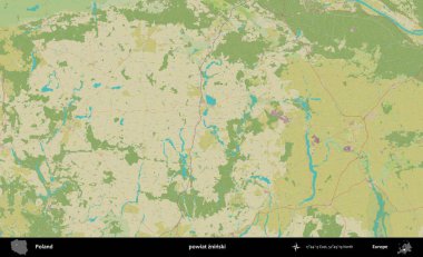 Zninski İlçesi. Bir OpenStreetMap İnsani Haritası üzerinde Polonya 'nın idari alanı