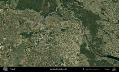 Aleksandrowski İlçesi. Polonya 'nın idari bölgesi B uydusundan alınan görüntülerle özetlendi