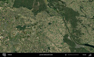 Aleksandrowski İlçesi. Polonya 'nın idari bölgesinde B uydusu görüntüleri