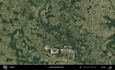 Belchatowski ilçesi. Polonya 'nın idari bölgesinde B uydusu görüntüleri