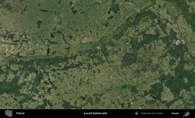 Bialobrzeski İlçesi. Polonya 'nın idari bölgesinde B uydusu görüntüleri