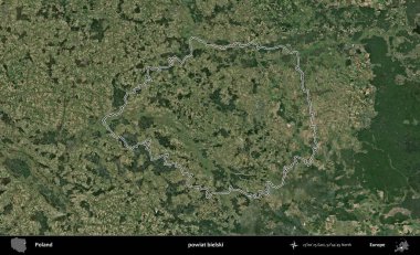 Bielski İlçesi. Polonya 'nın idari bölgesi B uydusundan alınan görüntülerle özetlendi