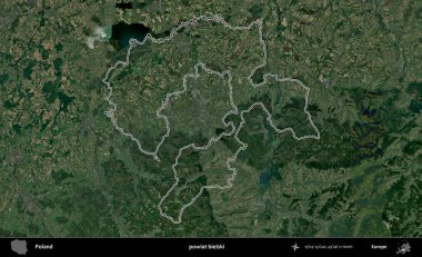 Bielski İlçesi. Polonya 'nın idari bölgesi B uydusundan alınan görüntülerle özetlendi